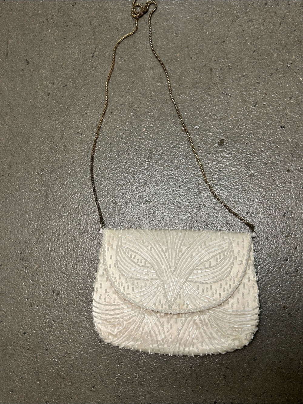 VTG Beaded Ivory Evening Crossbody Bag - Picture 2 of 4